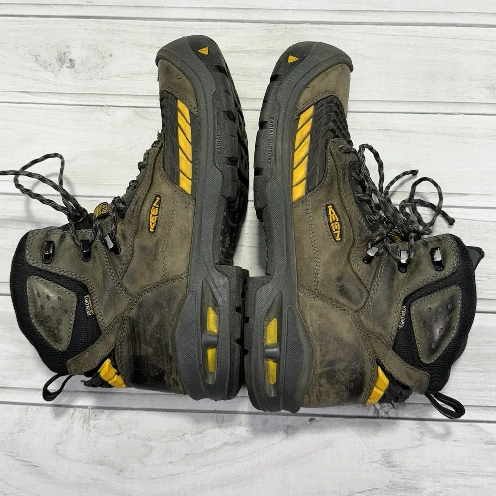 KEEN Troy Work Boots Men 11.5 Gray Waterproof Composite Toe Heavy Duty Utility
